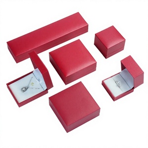 Custom Artificial <b>Leather</b> Square Pattern Velvet Lining Jewelry Box for Retail Stores-Rings Pendants & <b>Bracelets</b> - Product Image 1