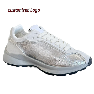 Top Grade design di lusso Premium da donna in pelle scamosciata metallizzata scarpe da ginnastica da corsa - Product Image 5