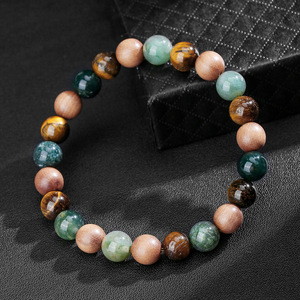 Bracelet Bohème Guérison Perles Cristal Strass Élastique Fait Main Pierres Précieuses Brillantes Bijoux Bohèmes Pour Femme Quotidien Fête Cadeau - Product Image 1
