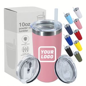 Vaso Térmico Personalizado con Logotipo, de Acero Inoxidable de 10 oz, Aislado al Vacío, con Recubrimiento en Polvo, Rendimiento Térmico de 12-24 Horas, Incluye Pajita para Café - Product Image 1