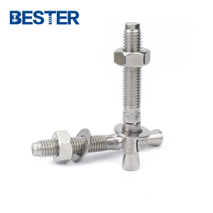 M10 * 75 M12x100 스테인레스 스틸 201 304 316 아연 도금 헤비 듀티 패스너 콘크리트 용 웨지 앵커 볼트 - Product Image 1