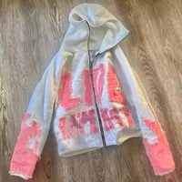 Sudadera con Cremallera de Algodón Grueso para Hombre, con Logotipo Personalizado, de Alta Calidad, Cómoda, Elegante, Unisex, Estilo Urbano, con Parche Bordado Vintage