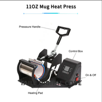 Presse à chaleur pour tasses de 11 oz, manuelle, facile à utiliser, pour la sublimation et le transfert de chaleur sur tasses