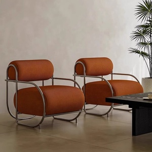 Nordique Bauhaus simple canapé chaise créative conception ancienne touche moderne Simple rétro loisirs maison chambre bureau à domicile salon - Product Image 1