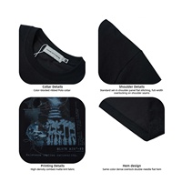 T-shirt imprimé en gros motif palmiers Dark Tech, col rond vierge entièrement personnalisable pour marque de mode jeune