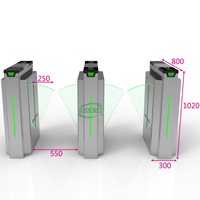 Sistema de Control de Acceso, Puerta Giratoria Automática de Seguridad, Barrera de Puerta Abatible para Seguridad, Acero Inoxidable 304