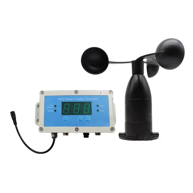 RS485 Aluminum Alloy Wind Speed Sensor with Display Screen Data Logger Real-time Wind Meter Monitoring System for Wind Turbine