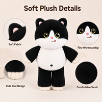 Peluche Chat Vache 45cm Personnalisable Tissu Ultra Doux Rembourrage Coton PP Mi Rong Sable Cadeau Saint-Valentin Anti-Stress Anniversaire