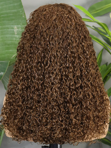 Pelucas de cabello humano FH 250% 4C con línea de cabello natural y baby hair, peluca frontal de encaje sin pegamento 5x5 con rizos tipo Pissy y raya en C - Product Image 4
