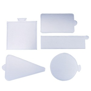 Small Silver Card Cake Base Food Grade Paper Mats Disposable Rectangle 100 Pieces For Pastries Mousse Cake Display - Product Image 5
