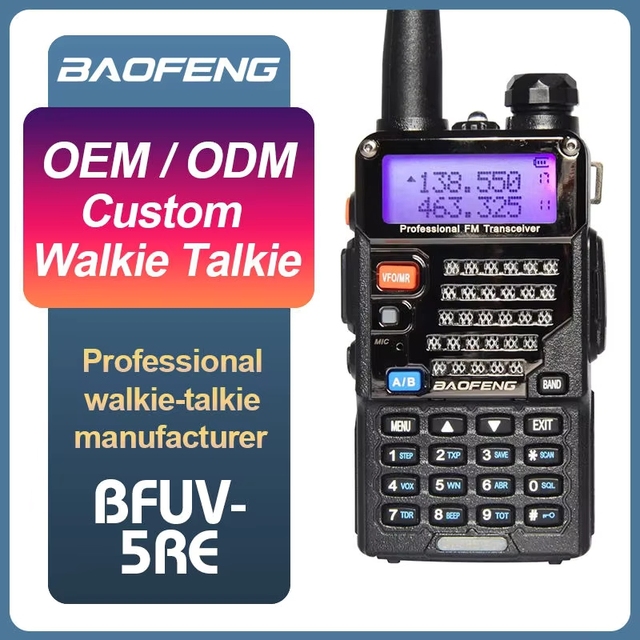 Popular for BF UV5RE Metal Body Upgraded Two Way Radio 5W 0-5km Range Analog Walkie Talkie Shock Resistant Premium ODM