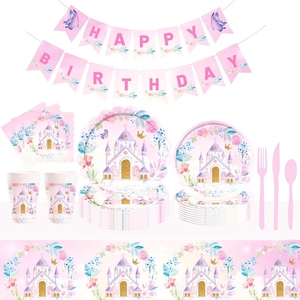 DAMAI - Juego de Vajilla Personalizado con Temática de Princesa para Fiestas Infantiles, Platos Desechables de Papel para Cumpleaños de Niñas, Proveedor de Artículos para Fiestas - Product Image 3