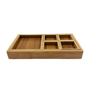 Bamboo Storage Box Rectangle Desktop Organizer For <b>Home</b> Restaurant Hotel Use - Product Image 2