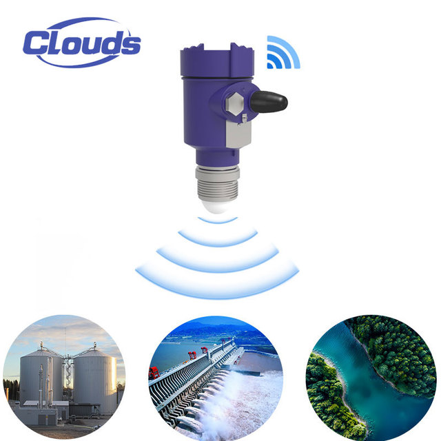 Clouds 80GHz Millimeter Wave Wireless Radar Level Meter 4G NB IoT LoRa Non Contact Liquid Sensor for Tank Monitoring