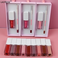 Vente en gros de brillant à lèvres végan à haute teneur en pigment ensemble de crayons à lèvres maquillage brillant longue durée ensemble d'huile à lèvres 2 en 1 marque privée