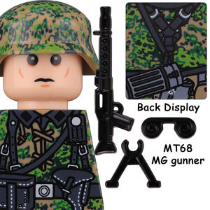 第二次世界大戦ドイツ軍兵士ミニアクションフィギュアビルディングブロック春オークリーフ迷彩ヘルメット歩兵陸軍レンガおもちゃ - Product Image 3