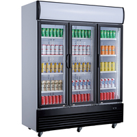 Réfrigérateur vitrine de boissons à trois portes en verre de supermarché réfrigérateur congélateur à bière commercial