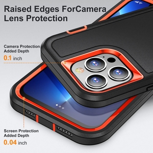 NUEVA Funda 3 en 1 para <span class=keywords><strong>iPhone</strong></span> 16 15 13 12 11 14 Pro Max X XR XS SE 8 <span class=keywords><strong>7</strong></span> Plus, Resistente a Impactos, con Soporte, a Prueba de Polvo - Product Image 3