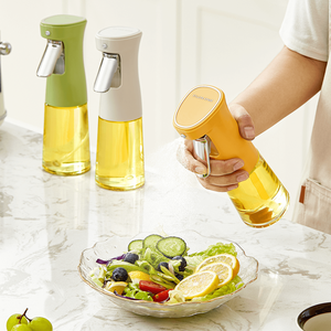 Bouteille d'huile inversée en verre borosilicate de haute qualité 270ml 240ml, pot à huile de cuisine domestique avec boucle à ressort, flacon pulvérisateur atomiseur - Product Image 1