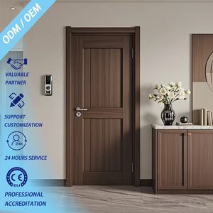 <span class=keywords><strong>Porte</strong></span> de sécurité de luxe en aluminium moulé et bois sculpté, style américain moderne, anti-effraction, pour entrée extérieure d'appartement - Product Image 1