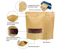 Sachet Doypack refermable en papier kraft Lebei avec fenêtre, qualité alimentaire, pour le stockage des céréales et des noix