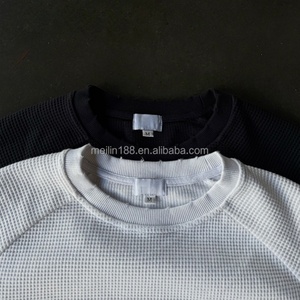 Fabricant de chemises de haute qualité – Chemise longue oversize en maille gaufrée épaisse, personnalisable avec impression, chemise vierge en maille gaufrée - Product Image 4