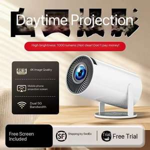 YDH- ALX300 Mini 2026 Projecteur Home Cinéma 4K avec 150 Lumens 200 Pouces 1280*720P BT5.0 WiFi 6 Lampe LED - Product Image 5