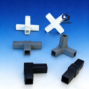 Raccordi per Tubi in Plastica 20x20mm 25x25mm Connettori Angolari per Tubi Quadrati Giunti a 2 Vie 3 Vie 4 Vie Connettore Quadrato in Plastica PP - Product Image 1