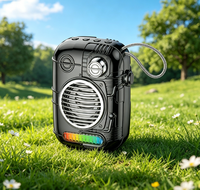 Enceinte sans fil ABS-1206 Rétro Mecha Cyberpunk Mini Stéréo RGB Basses Puissantes avec Lanière pour Aventure en Extérieur, Logo Personnalisé et Firmware sur Mesure