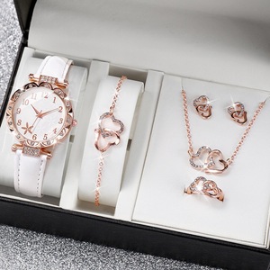 Set <span class=keywords><strong>de</strong></span> Regalo <span class=keywords><strong>de</strong></span> 5 Piezas <span class=keywords><strong>para</strong></span> Baby Shower: Reloj <span class=keywords><strong>de</strong></span> Cuarzo <span class=keywords><strong>para</strong></span> Mujer, Pulsera, Collar, con Pedrería, Chapado en <span class=keywords><strong>Oro</strong></span>, Caja <span class=keywords><strong>de</strong></span> Regalo <span class=keywords><strong>para</strong></span> Recién <span class=keywords><strong>Nacida</strong></span>, Logotipo Personalizado - Product Image 1