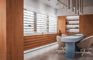 Armoires d'affichage d'éclairage LED de magasin optique moderne pour lunettes et montures optiques-Mobilier de vente au détail durable et écologique - Product Image 4