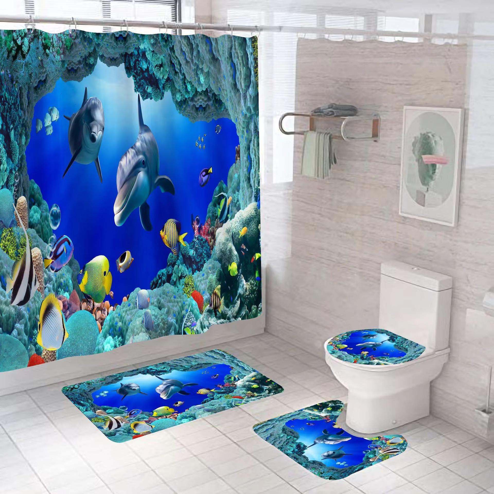 Low Price Dolphin Bathroom Accessories Set Blue Acrylic Dolphin Design |  Alibaba.com, image size:1920x1920