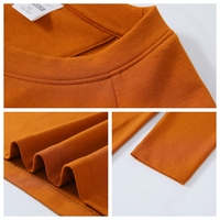 T-shirt en coton à manches longues pour homme, couleur unie, col rond, anti-boulochage, coupe ample, décontracté, pour affaires, tricoté, imprimé en sérigraphie