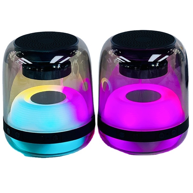 Transparent Magic Light BT Speaker BT/TF/FM/USB/AUX/TWS/LED AI Smart Wireless BT Speaker Subwoofer Home Audio Mini