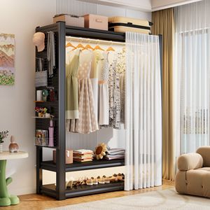 Armario Portátil de Acero, Organizador de Ropa Rectangular Multifuncional para Sala de Estar - Product Image 2