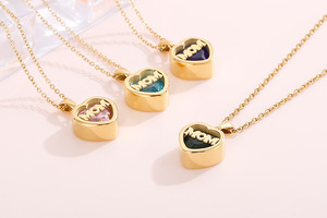 Go Party Fête des Mères Acier Inoxydable <span class=keywords><strong>Maman</strong></span> Amour Coeur <span class=keywords><strong>Collier</strong></span> 12 Pierre de <span class=keywords><strong>Naissance</strong></span> Cristal Strass <span class=keywords><strong>Collier</strong></span> Meilleur <span class=keywords><strong>Maman</strong></span> Colliers Cadeau - Product Image 4