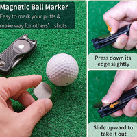 Outil de motte de terre et marqueur de balle personnalisé en vrac magnétique pop-up bouton coin pliant balle de golf outil de réparation de motte de terre avec marqueur de balle