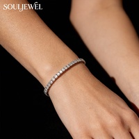 Bracciale Tennis in Moissanite Placcato Rodio S925, Gioiello Elegante, Regalo Perfetto per Uomini e Donne, Ideale per Uso Quotidiano e Feste