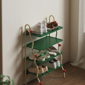 Multi Layer <b>Shoe</b> Rack 4 Tier Green Standing <b>Storage</b> For Entryway Home Dormitory Sports <b>Shoes</b> Organizer - Product Image 4