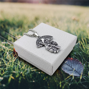 Collar con Colgante de Calavera de Acero Inoxidable Estilo Gótico para Hombre, Joyería <span class=keywords><strong>Sons</strong></span> of <span class=keywords><strong>Anarchy</strong></span>, Regalo de Navidad - Product Image 3