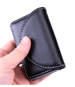 Titulaire de la carte de crédit d'affaires en cuir PU tissé poche mince porte-cartes nominatives magnétique fermé porte-cartes de visite pour hommes femmes - Product Image 4