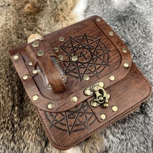 Bolsa de Cintura de Piel Sintética Estilo Brujería <span class=keywords><strong>Medieval</strong></span>, Bolsa de Alquimia con Frasco para Pociones, Accesorio de Cosplay LARP para Niños Unisex - Product Image 5