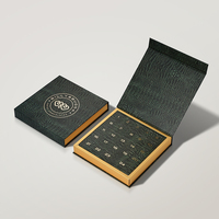 Boîte magnétique de luxe avec logo personnalisé Boîte en carton rigide de Noël avec calendrier de l'avent vide avec compte à rebours de 24 jours pour dessert chocolat