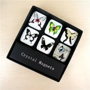 Magnetic Vintage Square Glass Fridge Magnets MH-QT0424