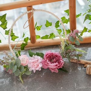 Guirlande de fleurs artificielles Dahlia Pivoine en tissu tressé plastique pour mariage et décoration murale CF01359A - Product Image 2