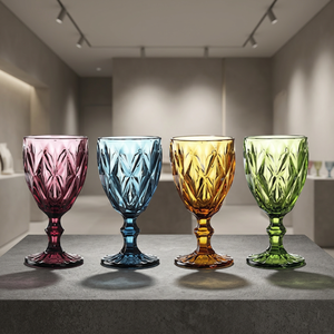 Premium Decorative <b>Wine</b> Glass Colorful Hand Cut Glass <b>Goblet</b> for Gift Retail and Hospitality Party Use - Product Image 5