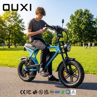 Vélo électrique à gros pneus OUXI Factory Direct 250W, 36V, suspension intégrale, frein à disque hydraulique, mini fatbike V8 pour adolescents