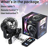 Lumière de scène LED rotative pour discothèque, boule DJ, stroboscope, télécommande, contrôle sonore, lampe laser RGB magique pour voiture, cadeau de Noël, fête, club, spectacle laser