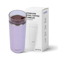 Mug isotherme à double paroi en acier inoxydable de 520 ml/17 oz avec couvercle rotatif à 360°, anti-fuite, isolation thermique de 12 à 24 heures