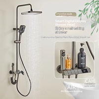Ensemble de robinetterie de douche de luxe en métal avec affichage LCD pour salle de bain